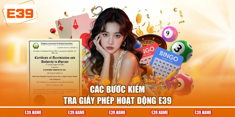 Các bước kiểm tra giấy phép hoạt động E39